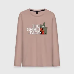 Мужской лонгслив хлопок The ghibli face Totoro