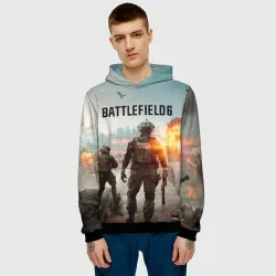 Мужская толстовка 3D Солдаты из Battlefield 6 - фото 2