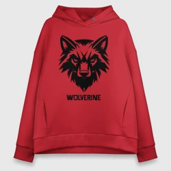 Женское худи Oversize хлопок Росомаха крутое лого