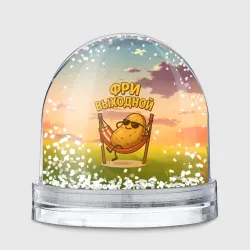 Игрушка Снежный шар Фри выходной - картофель на гамаке