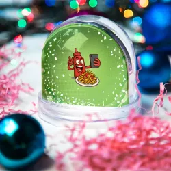 Игрушка Снежный шар Кетчуп делает селфи с картошкой фри - фото 2