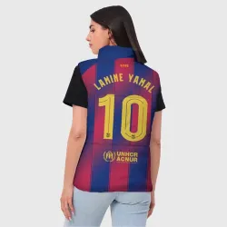 Женский жилет утепленный 3D Ламин Ямаль, Барселона домашняя форма 2025 2026 - фото 2