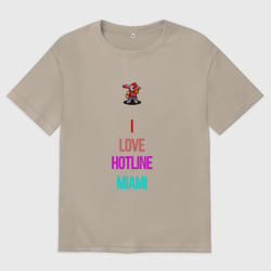 Женская футболка хлопок Oversize I love Hotline Miami