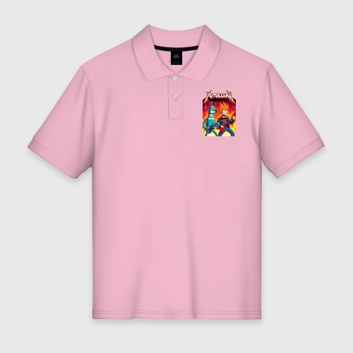 Мужское поло хлопок Бендер и Фрай гитаристы из рок группы Футурама