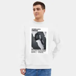 Мужской свитшот oversize без начеса хлопок Ничто не вечно  - фото 2