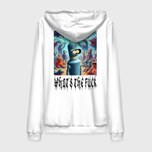 Мужская толстовка на молнии хлопок Bender bending robot among the monsters