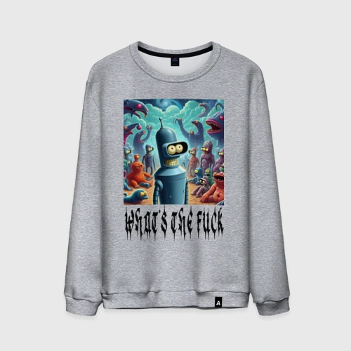 Мужской свитшот хлопок Bender bending robot among the monsters