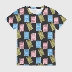 Женская футболка 3D Советские билеты транспорта