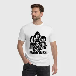 Мужская футболка хлопок Ramones силуэты - фото 2