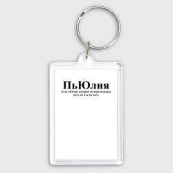 Брелок прямоугольный 35*50 Пьюлия Юлия не определилась пьет или нет