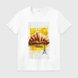 Мужская футболка хлопок Paris croissant