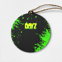 Деревянная игрушка круг Dayz кислотное краски логотип