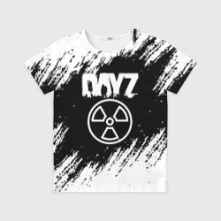 Детская футболка 3D Dayz белые краски лого