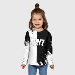Детский лонгслив 3D Dayz текстура черно белые краски - фото 2