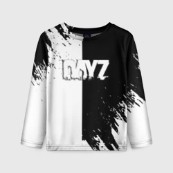 Детский лонгслив 3D Dayz текстура черно белые краски