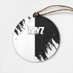 Деревянная игрушка круг Dayz текстура черно белые краски