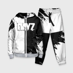 Детский костюм 3D Dayz текстура черно белые краски