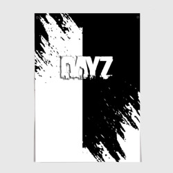 Постер Dayz текстура черно белые краски