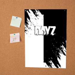 Постер Dayz текстура черно белые краски - фото 2