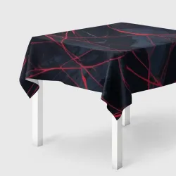 Скатерть 3D Мраморные узоры из переплетений красных линий