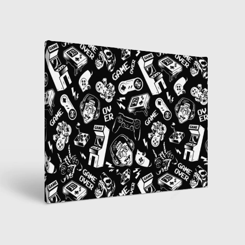 Холст прямоугольный Retro gamer pattern