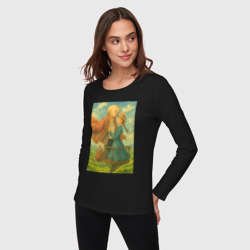 Женский лонгслив хлопок Шагающий замок - фото 2