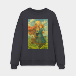 Мужской свитшот oversize без начеса хлопок Шагающий замок