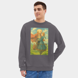 Мужской свитшот oversize без начеса хлопок Шагающий замок - фото 2