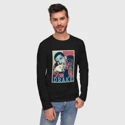 Мужской лонгслив хлопок Drake rapper - фото 2