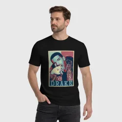 Мужская футболка хлопок Drake rapper - фото 2