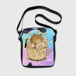 Сумка через плечо 3D Менеджер капибара в кружке в стикерах