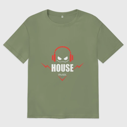 Мужская футболка хлопок Oversize House Music