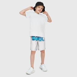 Детские спортивные шорты 3D Вода мерч логотип надпись - фото 2