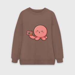 Женский свитшот oversize без начеса хлопок Такопи с фотоаппаратом 