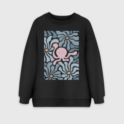 Женский свитшот oversize без начеса хлопок Такопи в цветах