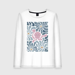 Женский лонгслив хлопок Такопи в цветах