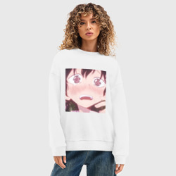 Женский свитшот oversize без начеса хлопок Наоки Адзума - фото 2