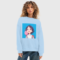 Женский свитшот oversize без начеса хлопок Сидзука Кудзэ - фото 2