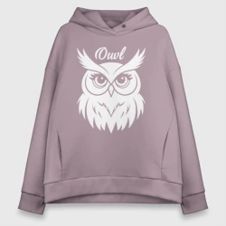 Женское худи Oversize хлопок Сова с большими глазами