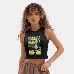 Женская укороченная майка-топ хлопок Haruka Sakura - Ветролом - фото 2