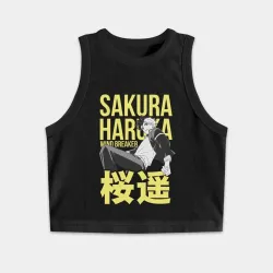 Женская укороченная майка-топ хлопок Haruka Sakura - Ветролом