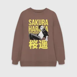 Женский свитшот oversize без начеса хлопок Haruka Sakura - Ветролом