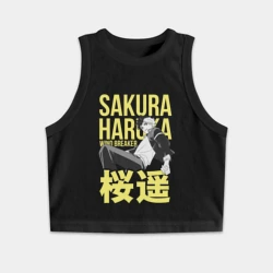 Женская укороченная майка-топ хлопок Haruka Sakura - Ветролом