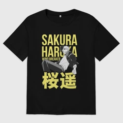 Женская футболка хлопок Oversize Haruka Sakura - Ветролом