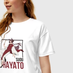 Женская футболка хлопок Oversize Hayato - Ветролом - фото 2