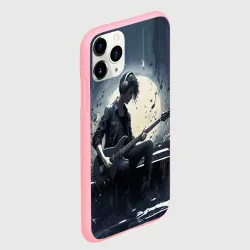 Чехол для iPhone 11 Pro матовый Играющий на гитаре в свете Луны музыкант - фото 2