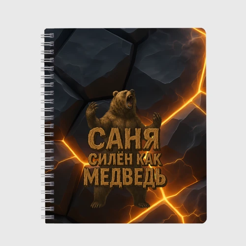 Тетрадь Саня силен  как медведь