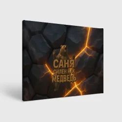 Холст прямоугольный Саня силен  как медведь