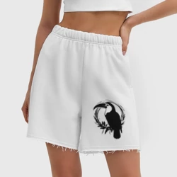 Женские шорты oversize футер хлопок Тукан в круге - фото 2