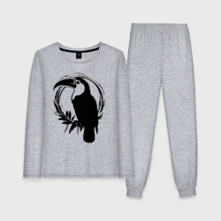 Женская пижама с лонгсливом хлопок Тукан в круге